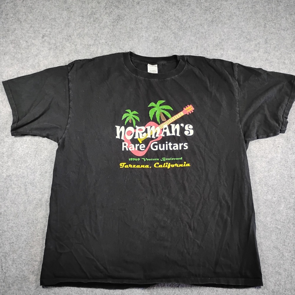 Normans Rare Guitars Shirt Mens Size 2XL Black Tarzana California T-Shirt